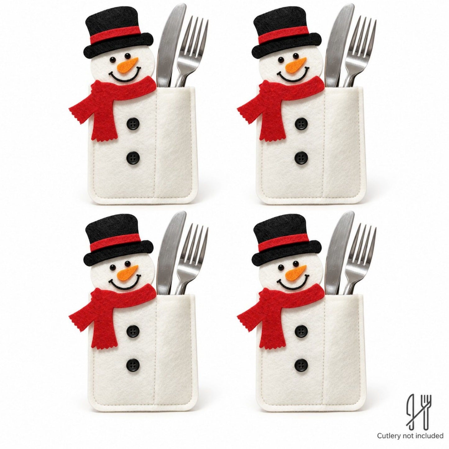 4pk Santa Christmas Silverware Holders
