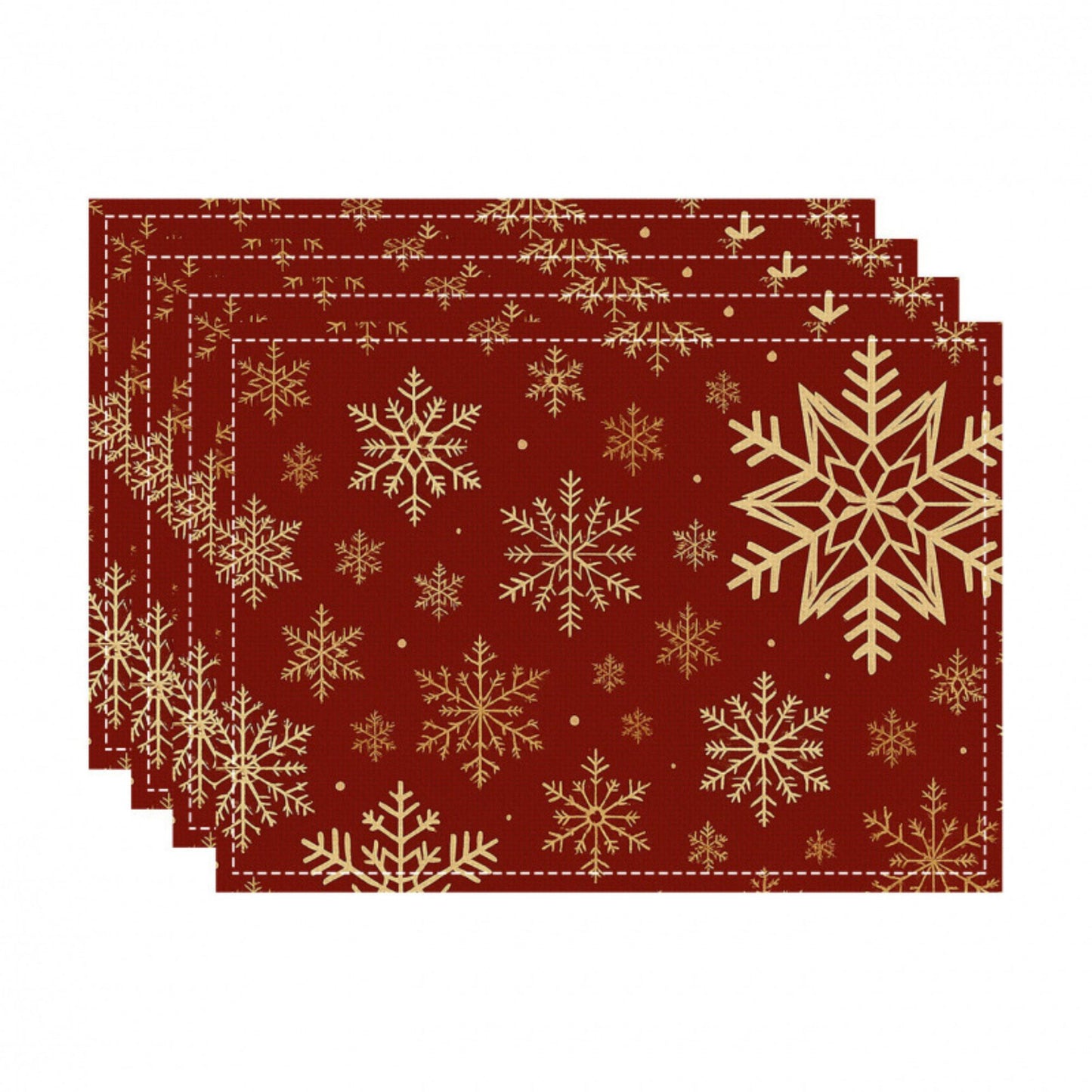 Christmas Placemats Set of 4 Red Holiday Table Mats 11.8 x 17.7in