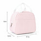 Striped Insulated Lunch Tote Bag with Front Pocket and Zip Closure