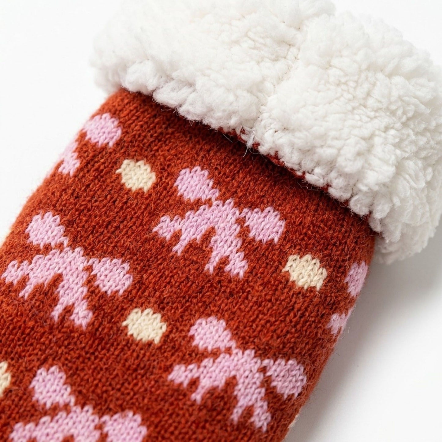 Fuzzy Bow Crew Socks 2 Pair US 5-10.5