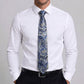 Men's Paisley Tie Gift Set with Matching Pocket Square Cufflinks and Silver Tie Clip