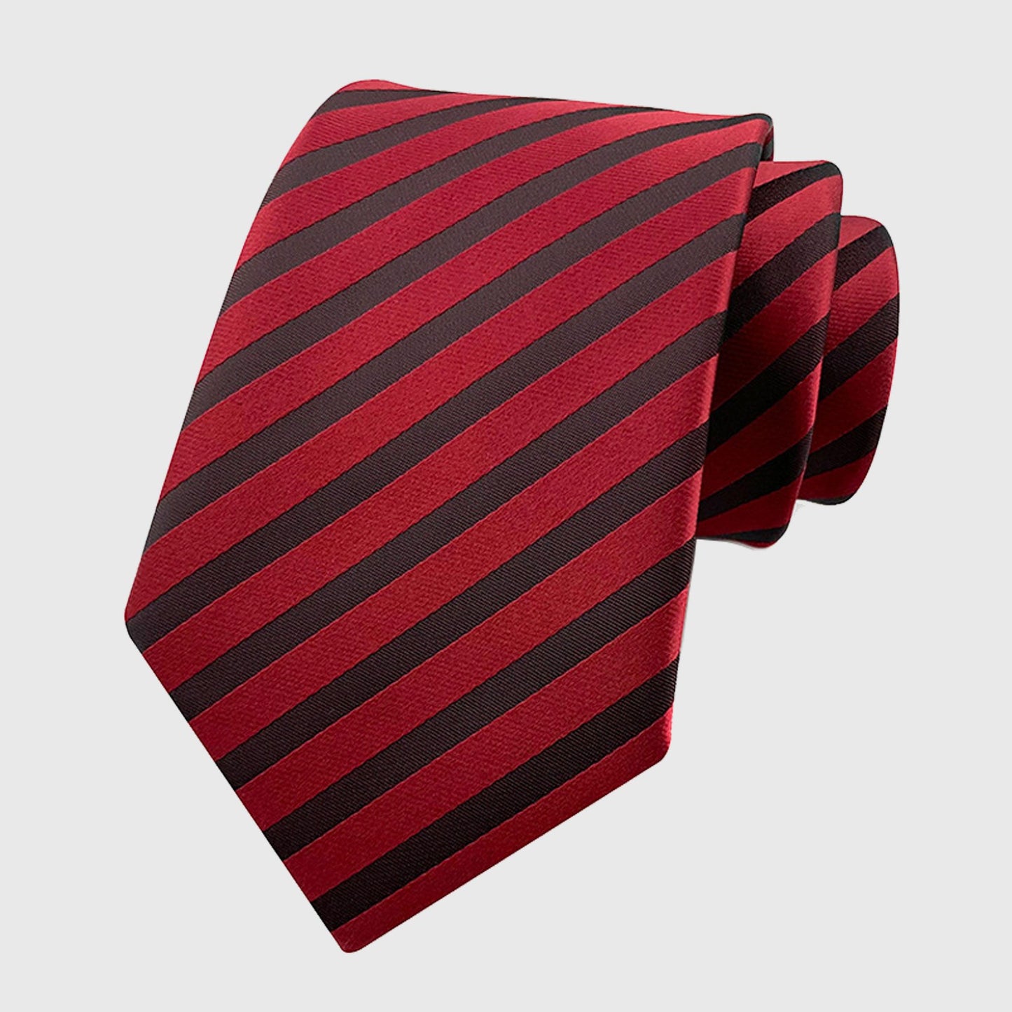 Men's Diagonal Stripe Polyester Tie - Formal Necktie for Business, Weddings & Stylish Daily Wear