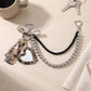 Layered Beaded Bag Charm with Heart Mirror and Comb