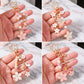 Enamel Cherry Blossom & Floral Multi-Charm Bag Charm Key Chain 4-Piece Set