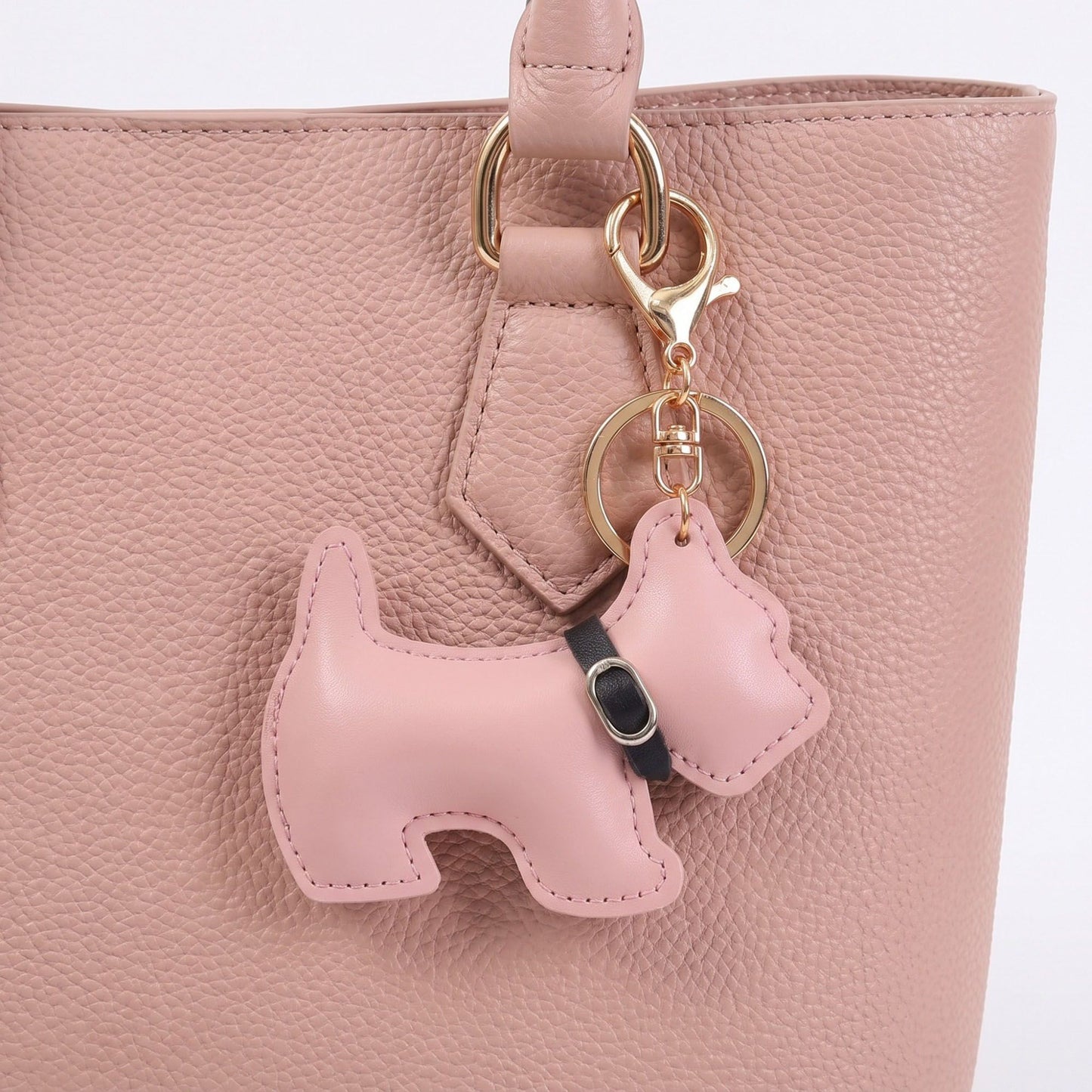 Scottish Terrier Dog Bag Charm with Dual Gold Tone Clip