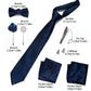Men's Micro Grid Pattern Bow Tie Gift Set Pre-Tied Bowtie Pocket Square Cufflinks Tie Clip Formal Accessory Set
