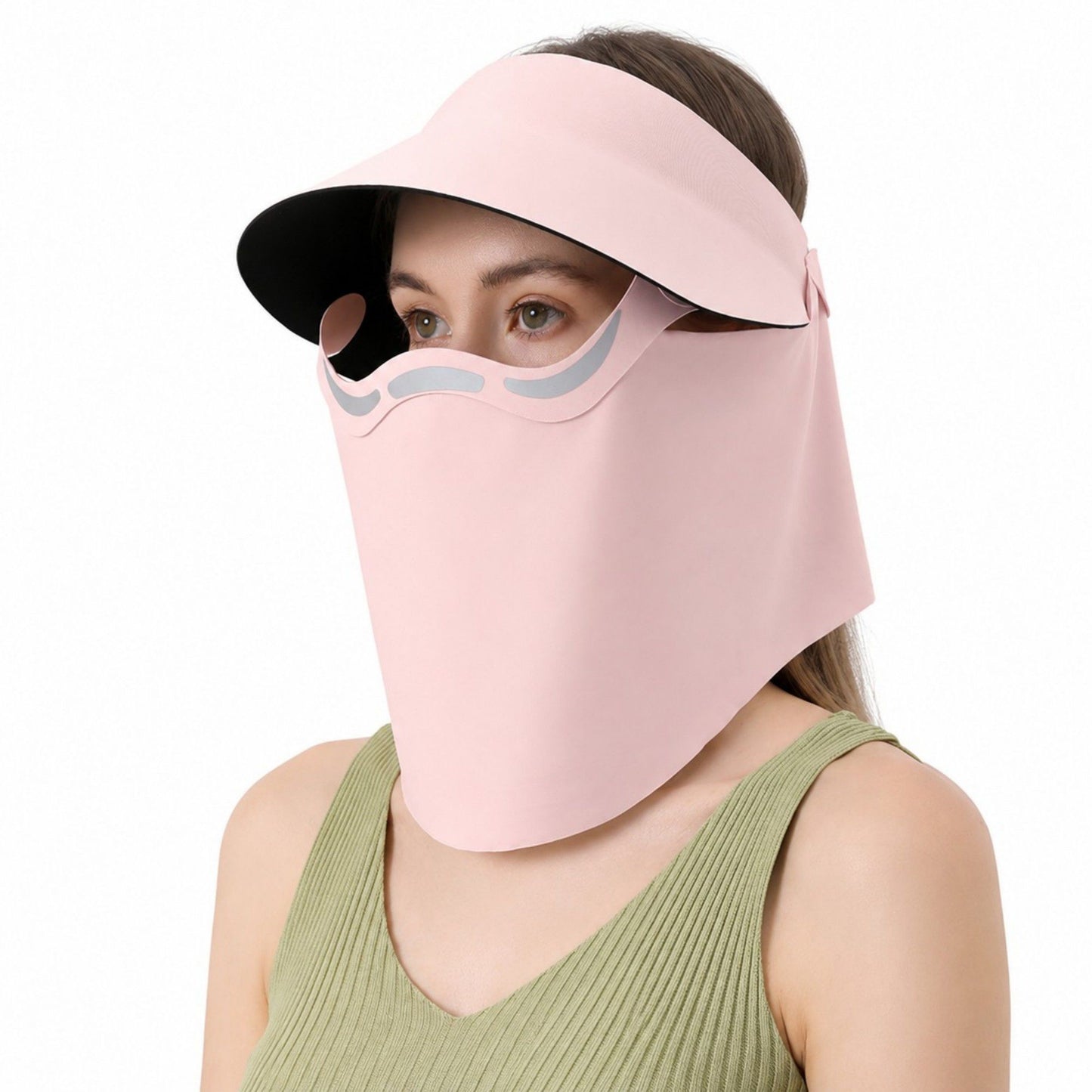 Magnetic Detachable Face Cover Visor Hat with Wide Brim and Neck Coverage