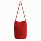 Shimmery Woven Bucket Shoulder Bag Blue Small Crossbody Purse with Braided Strap for Daily Essentials