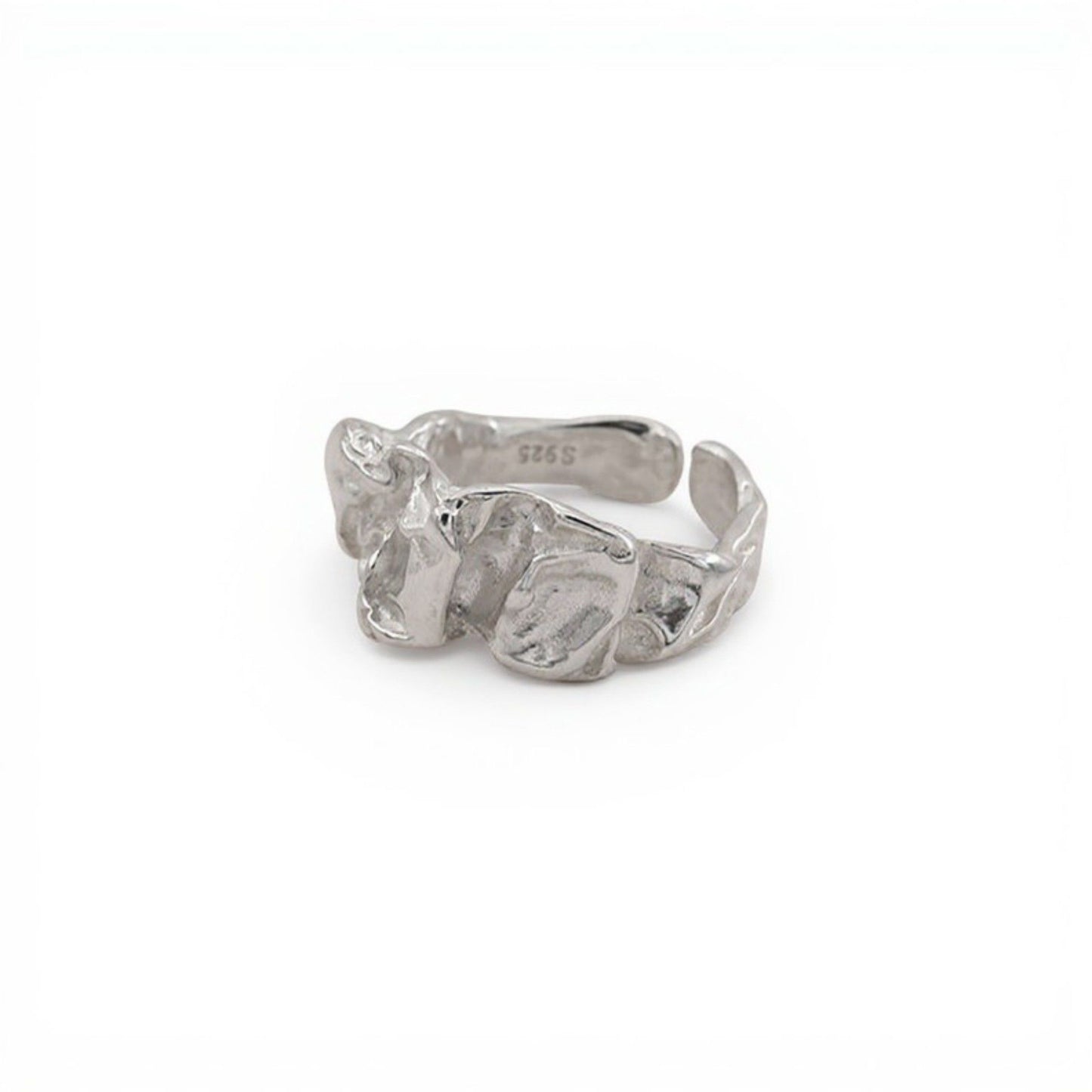 Women's Textured Adjustable Ring with Organic Sculpted Design