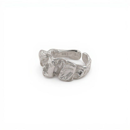 Women's Textured Adjustable Ring with Organic Sculpted Design