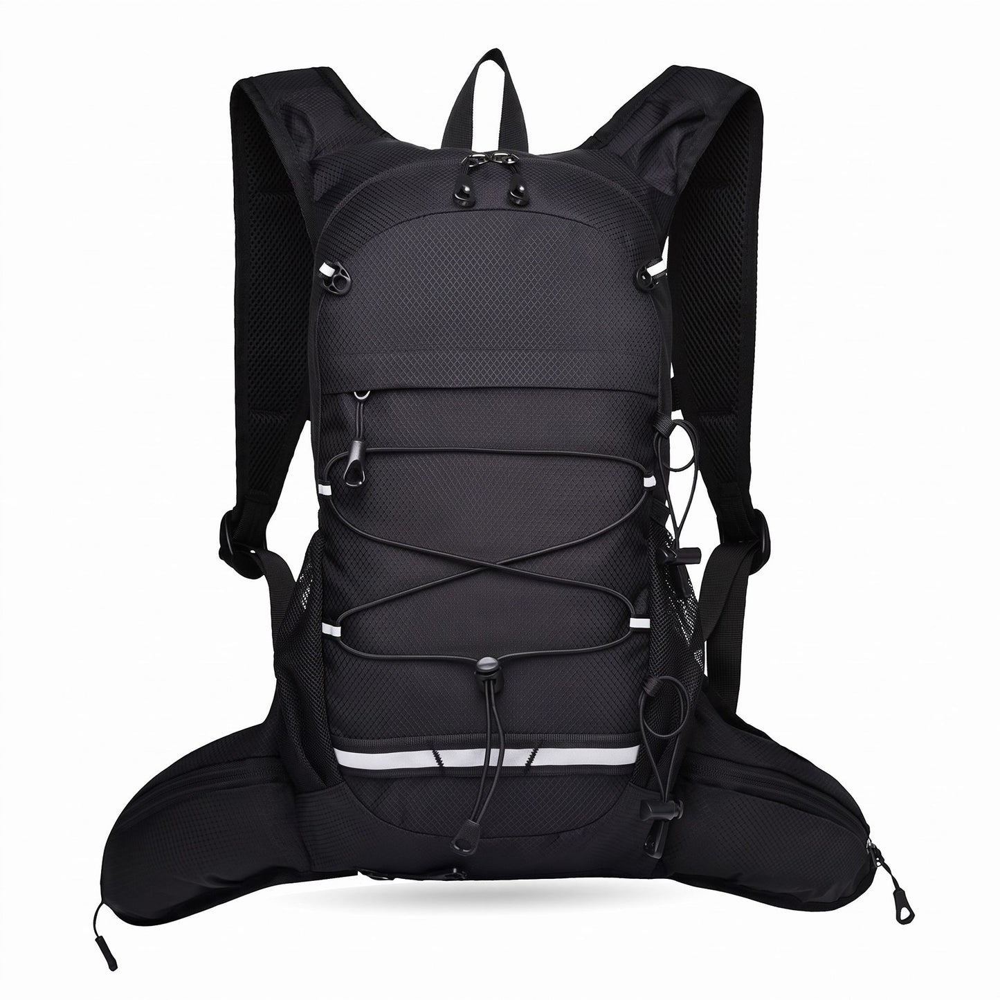 Outdoor Hiking Backpack with Bungee Cord Front Pocket Side Mesh Pockets Waist Belt