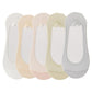 5 Pairs Women No Show Mesh Panel Socks Low Cut Stretch Cotton Liner Non-Slip Design for Ballet Flats and Loafers