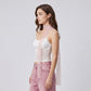 Sheer Lace Skinny Scarf with Scalloped Edges and Long Narrow Neck Tie Design