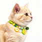 Adjustable Pet Collar with Bell Paw Charm Beaded Necklace Colorful Decorative Collar for Cats and Small Dogs