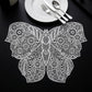 4 Piece Butterfly Placemat Set Decorative PVC Heat Resistant Table Mats for Dining Table