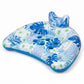 Inflatable Pool Lounger with Tropical Leaf Print and Cup Holders