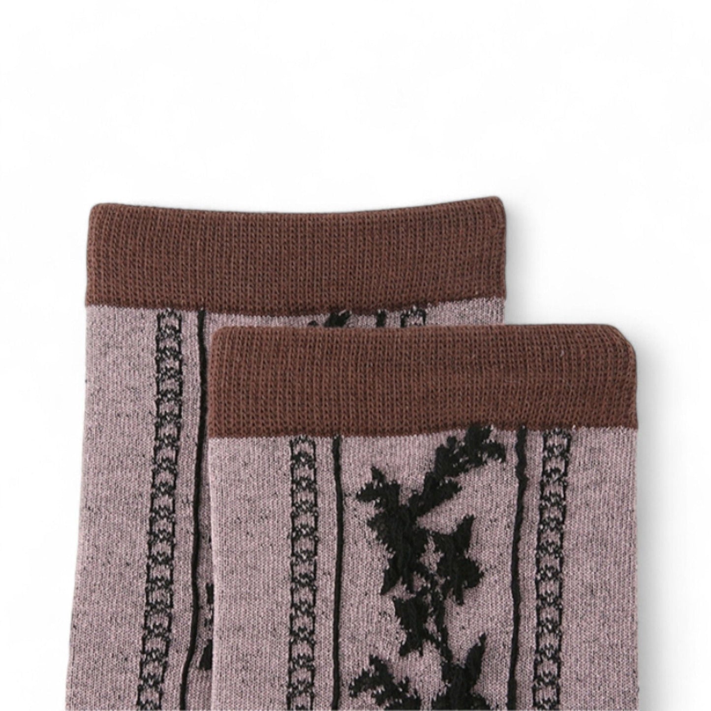 Women's 3-Pack Patterned Crew Socks with Vintage Embroidered Floral and Abstract Prints