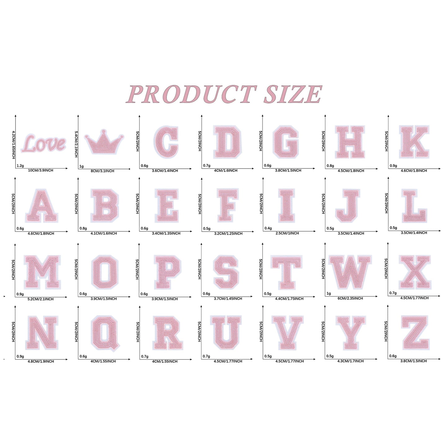 56 PCS Sequin Letter Iron On Patches A-Z Alphabet Varsity Letter Sewing Repair Preppy Glitter Hot-fix for Bag Shoes DIY Supplies
