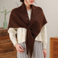 Soft Solid Knit Scarf with Draped Shape, Smooth Textured Finish, and Versatile Wrap Styling Design 68.5x45.5x28.5in