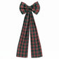 Large Plaid Christmas Bow with Long Ribbon Tails