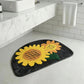 Sunflower Semicircular Bathroom Floor Mat Soft Water?Absorbent Rug with Anti?Slip Base
