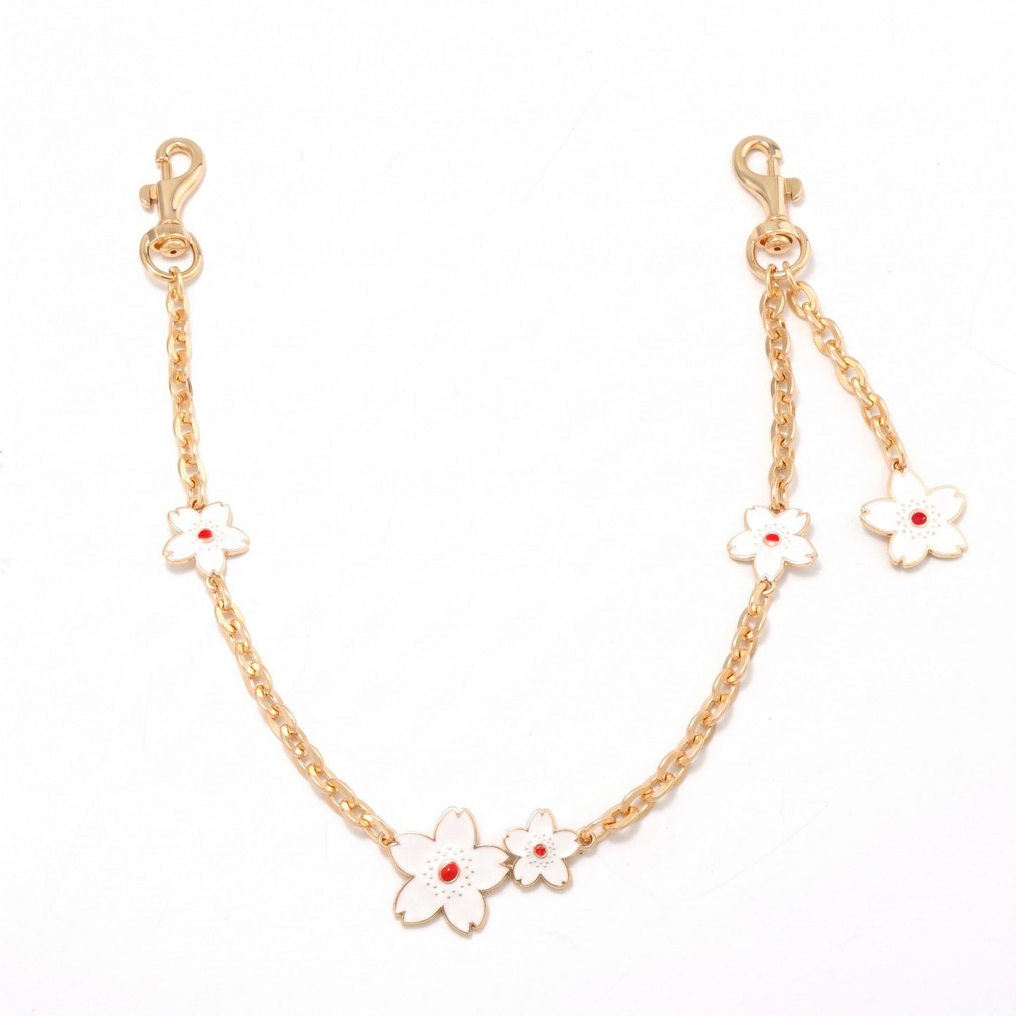 Decorative Floral Chain Bag Strap with Swivel Clasps