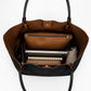 Large Suede-Like Shoulder Tote Bag with Long Handles