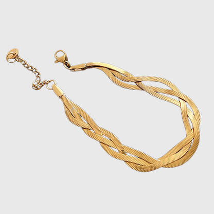 Women's Titanium Steel Braided Bracelet Adjustable Chain for Minimalist Daily Styling