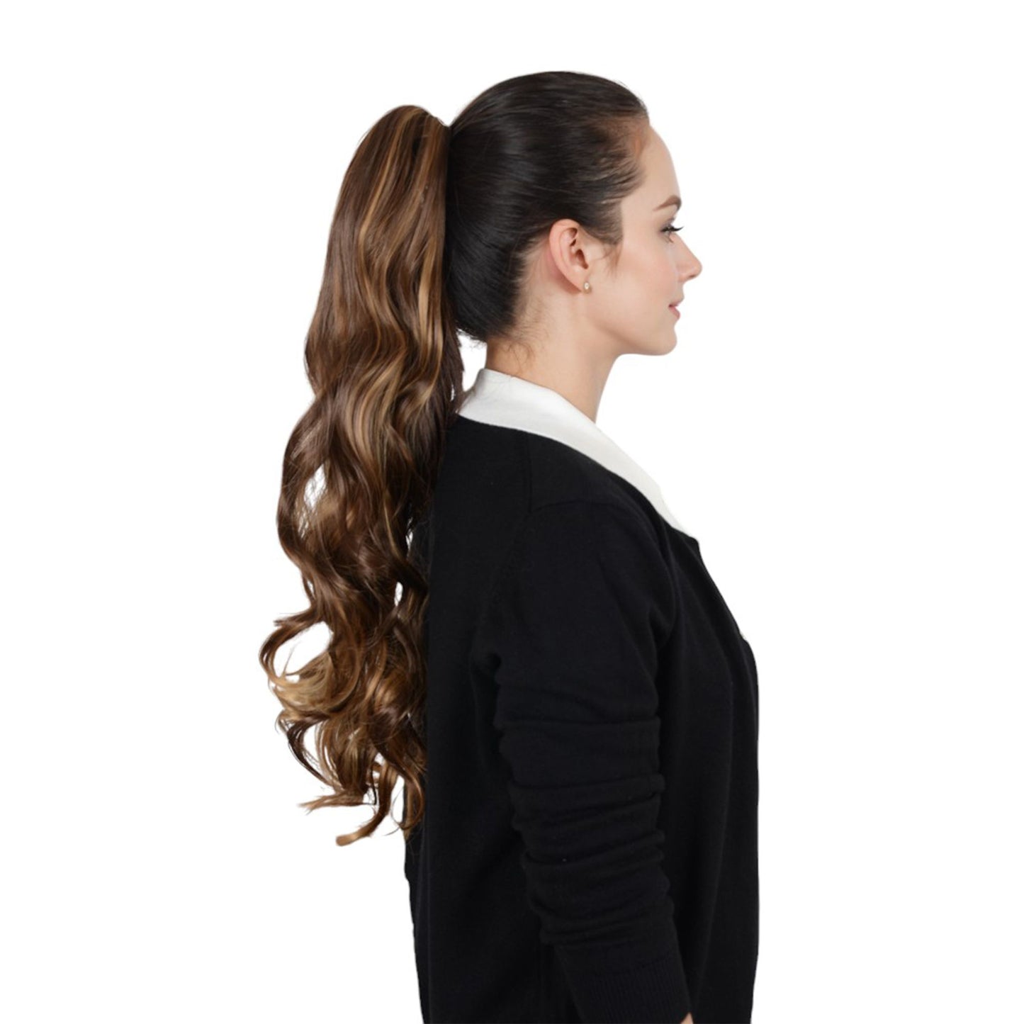 Claw Clip Ponytail Extensions for Women 23 Inch Long Wavy Fluffy Synthetic Ponytail Hairpiece