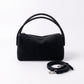 Faux Suede Satchel Bag with Detachable Crossbody Strap Beige