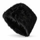 Faux Fur Pillbox Hat Soft Plush Brimless Winter Fashion Cap