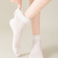 Ribbed Ankle Socks with Soft Ruffle Cuff Stretch Knit Fabric for Everyday Comfort 3-Pack