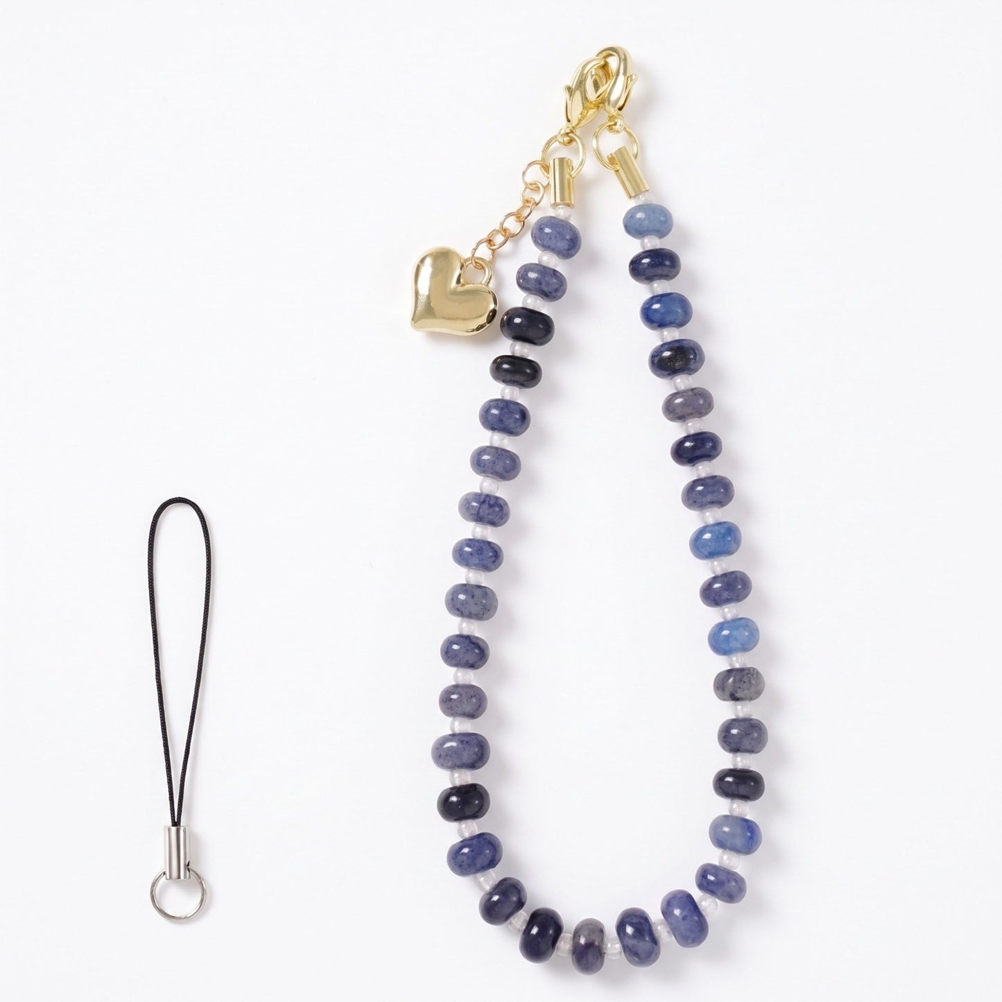 Beaded Phone Wrist Strap with Heart Charm