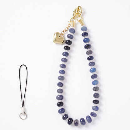 Beaded Phone Wrist Strap with Heart Charm