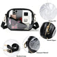 Clear Crossbody Bag with Front Zipper Pocket, Structured Trim and Adjustable Removable Shoulder Strap