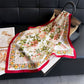 Vintage Floral Print Satin Feel Square Scarf Elegant Lightweight Fashion Neck Hair Scarf 27.5¡Á27.5 Inches