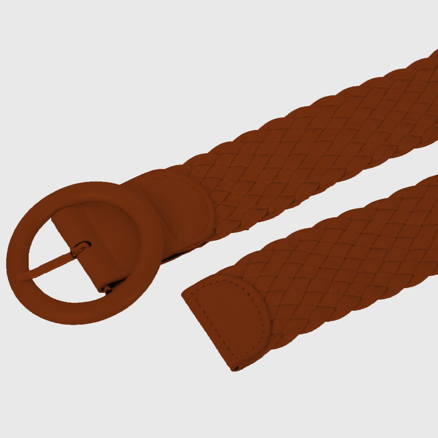 Sleek Woven Women's Belt with Plastic Buckle