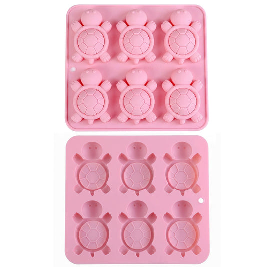 6-Cavity Turtle-Shaped Silicone Mold for Candy, Chocolate, Ice and Treats 6.5x6x0.8in