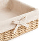 4 Piece Woven Storage Basket Set with Fabric Lining and Bows