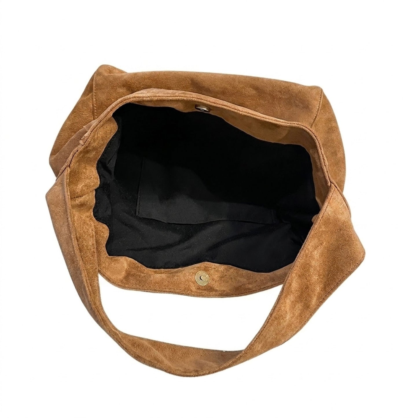 Faux Suede Tote Bag Large Capacity Slouchy Shoulder Bag with Magnetic Closure