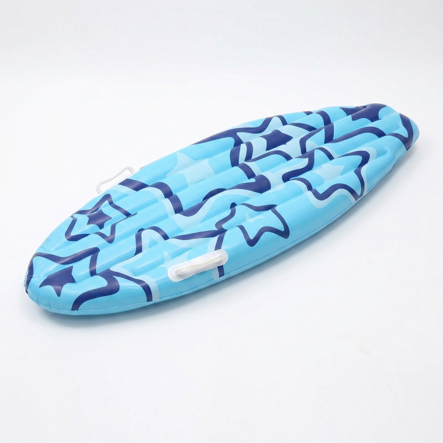Star Print Inflatable Pool Float with Handles and Full-Length Lounge Design