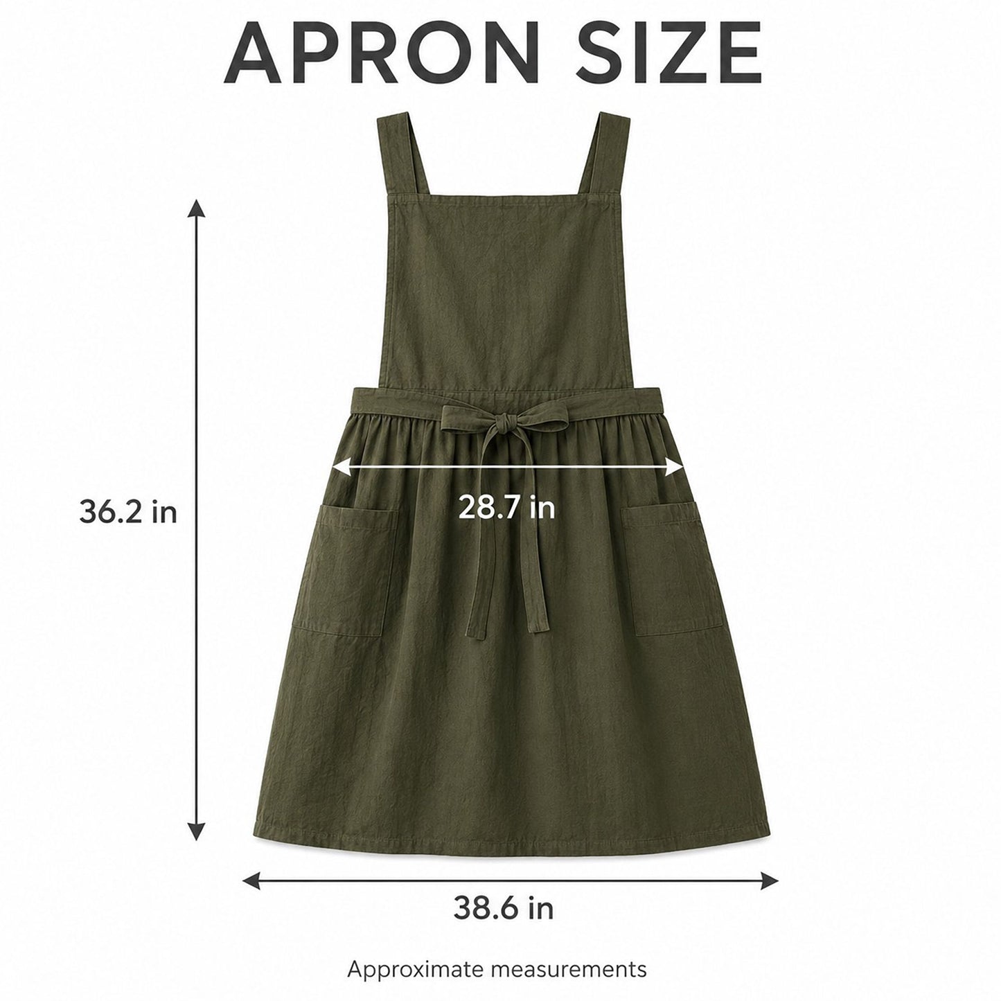Water Resistant Cross Back Apron with Pockets and Waist Tie