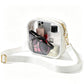 Clear Crossbody Bag with Front Zipper Pocket, Structured Trim and Adjustable Removable Shoulder Strap
