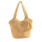 Tassel Straw Tote Bag with Zipper Closure for Beach and Travel