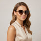 Cat Eye Oversized Round Sunglasses with Gradient Lens and Tortoise Frame