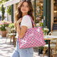 Polka Dot Tote Bag with Matching Cosmetic Pouch Set