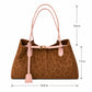 Leopard Print Shoulder Tote Bag with Magnetic Closure Buckle Detail and Tassel