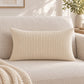 2 Pack Soft Corduroy Throw Pillow Covers 18 x 18 Inch and 12 x 20 Inch