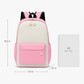 Colorblock School Backpack with Front Pocket and Adjustable Straps