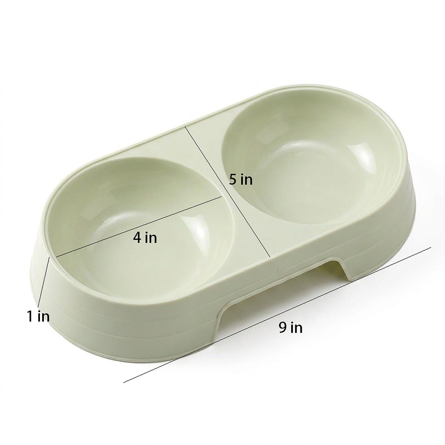 Plastic Double Pet Bowl with Raised Base for Food and Water